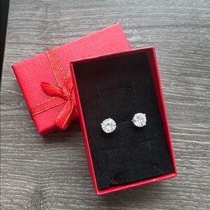 925 Silver 7 MM CZ Solitaire Earrings